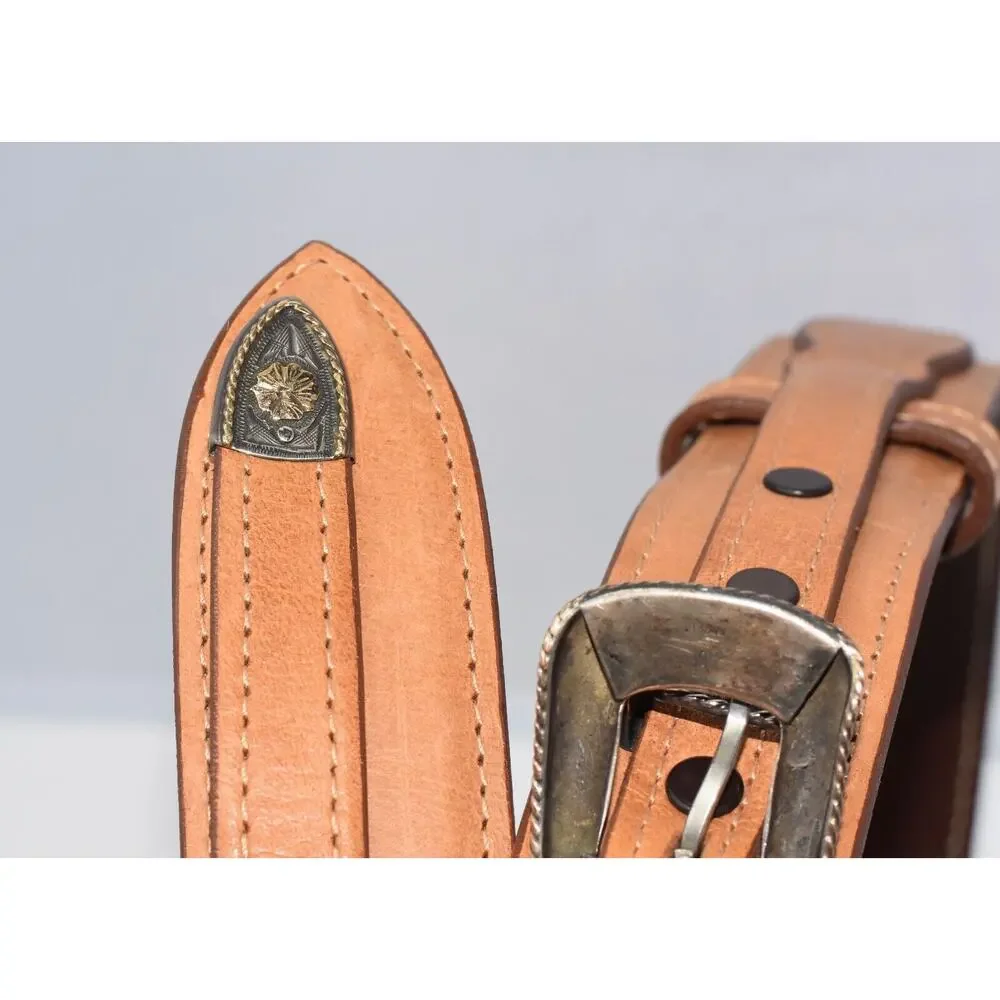 Desperado Leather Gun Belt with Sterling Silver and 10K Gold Buckle